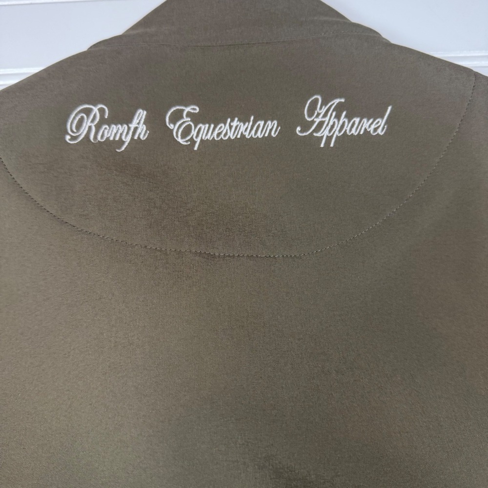 Romfh Equestrian Apparel Women Brown Green Softshell Full Zip Riding Vest Medium - Picture 4 of 6